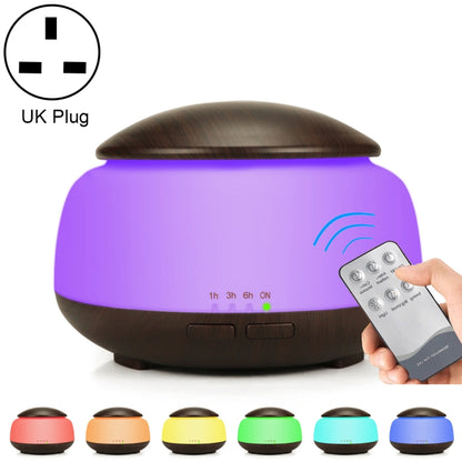 Wood Grain Humidifier Air Purifier Ultrasonic Atomization Household Aromatherapy Machine with Colorful LED Light Automatic Alcohol Sprayer, Plug Specification:UK Plug(Dark Brown) - Home & Garden by buy2fix | Online Shopping UK | buy2fix