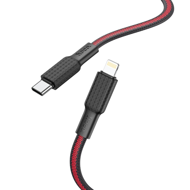 hoco X69 8 Pin Jaeger PD Charging Data Cable, Length: 1m(Black Red) - Normal Style Cable by hoco | Online Shopping UK | buy2fix