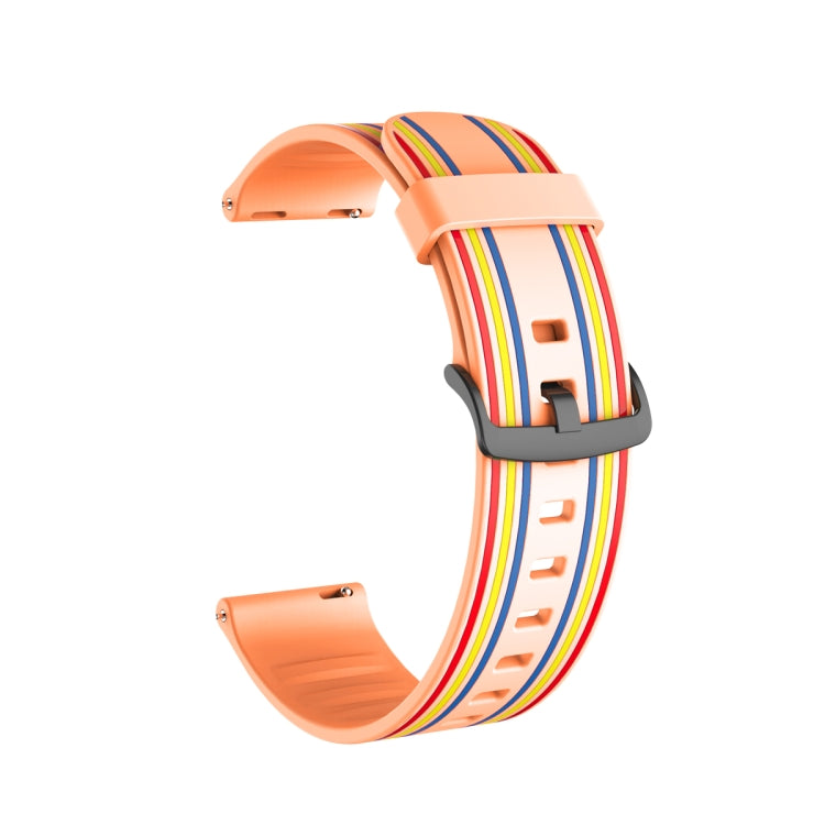 22mm Stripe Silicone Watch Band(Orange) - Watch Bands by buy2fix | Online Shopping UK | buy2fix
