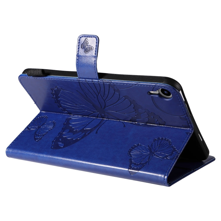 Pressed Printing Butterfly Pattern Horizontal Flip Leather Tablet Case For iPad mini 6(Blue) - More iPad Cases by buy2fix | Online Shopping UK | buy2fix