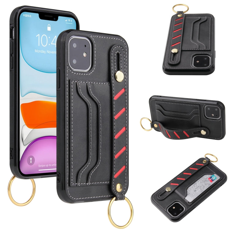 For iPhone 11 Wristband Wallet Leather Phone Case (Black) - iPhone 11 Cases by buy2fix | Online Shopping UK | buy2fix