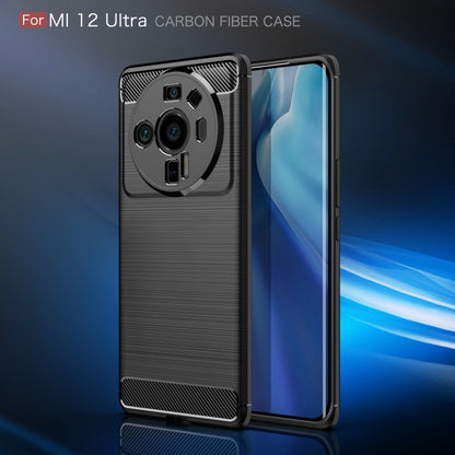 For Xiaomi Mi 12 Ultra 5G Brushed Texture Carbon Fiber TPU Phone Case(Black) - Xiaomi Cases by GKK | Online Shopping UK | buy2fix