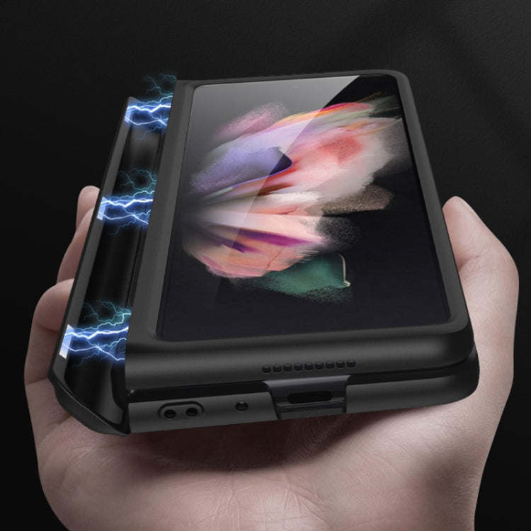 For Samsung Galaxy Z Fold3 5G GKK Magnetic Full Coverage Phone Flip Case with Pen Slot(Dark Green) - Samsung Accessories by GKK | Online Shopping UK | buy2fix