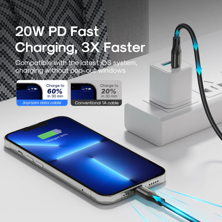 JOYROOM S-2024N1-PD 20W Type-C / USB-C to 8 Pin Fast Charging Cable, Length:2m(Black) - Normal Style Cable by JOYROOM | Online Shopping UK | buy2fix