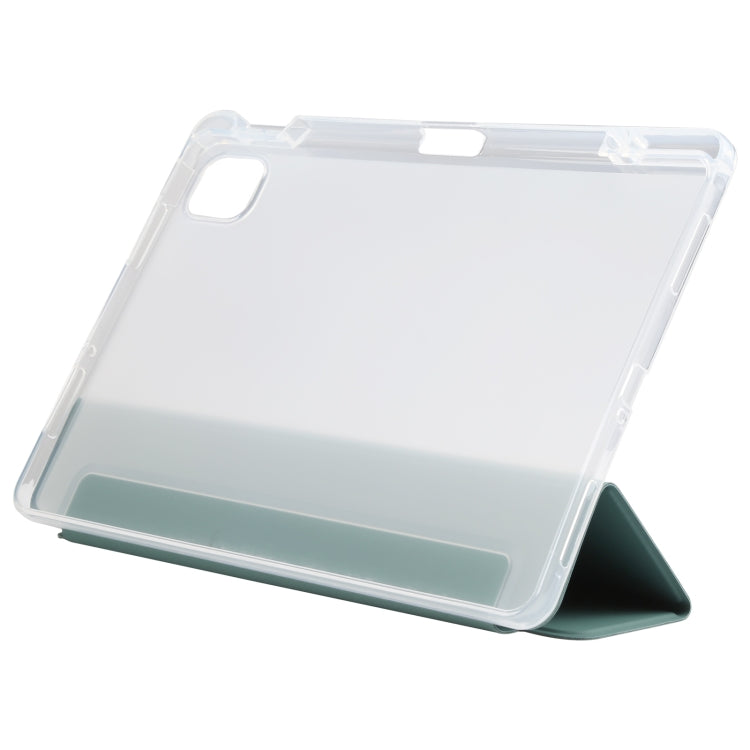 For Xiaomi Mi Pad 5 Pen Slot Transparent Back Cover Leather Tablet Case(Green) - Xiaomi Accessories by buy2fix | Online Shopping UK | buy2fix