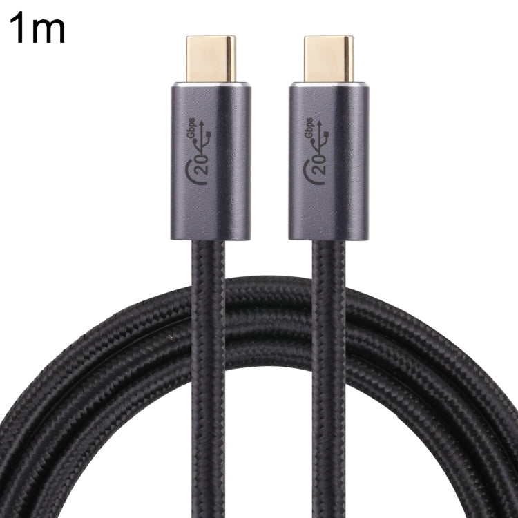 20Gbps USB 3.2 USB-C / Type-C Male to USB-C / Type-C Male Braided Data Cable, Cable Length:1m(Black) - Computer & Networking by buy2fix | Online Shopping UK | buy2fix