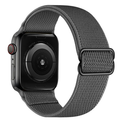 Polyester Nylon Watch Band For Apple Watch Ultra 49mm / Series 8&7 45mm / SE 2&6&SE&5&4 44mm / 3&2&1 42mm(Dark Grey) - Smart Wear by buy2fix | Online Shopping UK | buy2fix