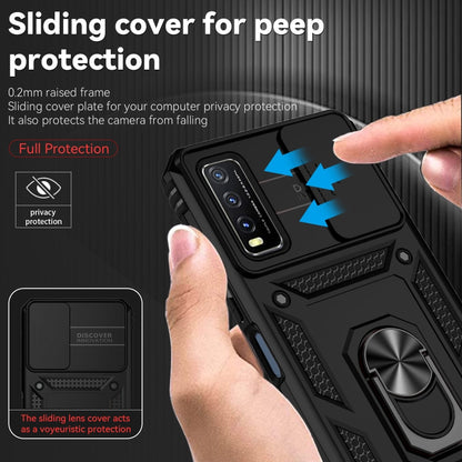 For vivo Y20 Sliding Camshield Holder Phone Case(Black) - OPPO & vivo Accessories by buy2fix | Online Shopping UK | buy2fix