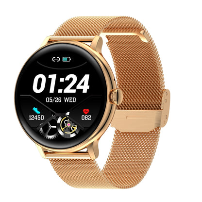 Q71 Pro 1.28 inch TFT Screen Steel Strap Smart Watch, Support Bluetooth Call / Menstrual Cycle Reminder(Gold) - Smart Wear by buy2fix | Online Shopping UK | buy2fix