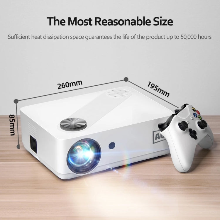 AUN AKEY8 1920x1080 6000 Lumens Portable Home Theater LED HD Digital Projector, Basic Version, UK Plug - Consumer Electronics by AUN | Online Shopping UK | buy2fix