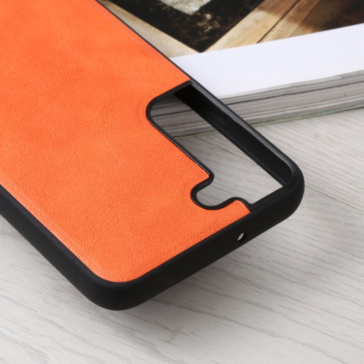 For Samsung Galaxy S22 5G SULADA Shockproof TPU + Handmade Leather Phone Case(Orange) - Galaxy S22 5G Cases by SULADA | Online Shopping UK | buy2fix