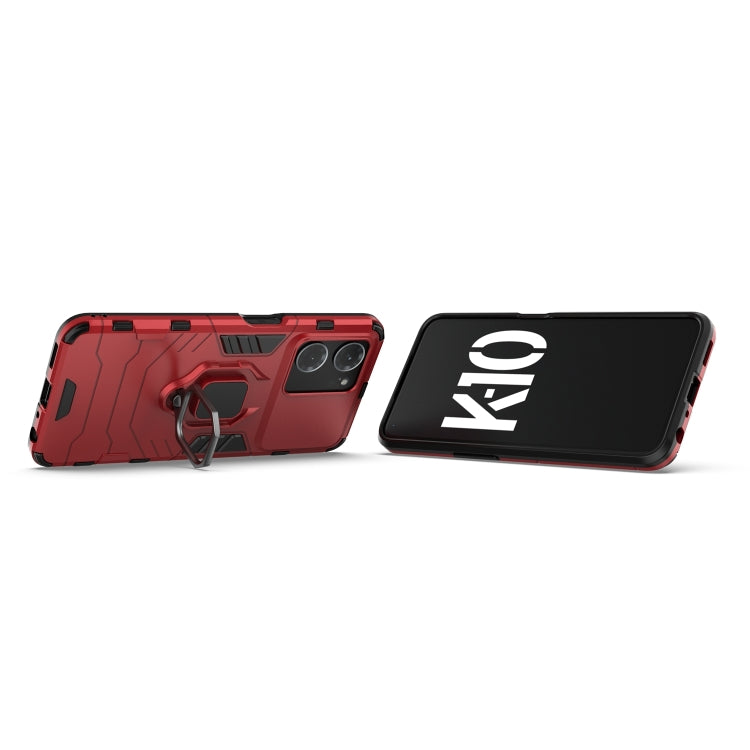 For OPPO K10 Magnetic Ring Holder PC + TPU Phone Case(Red) - OPPO Cases by buy2fix | Online Shopping UK | buy2fix