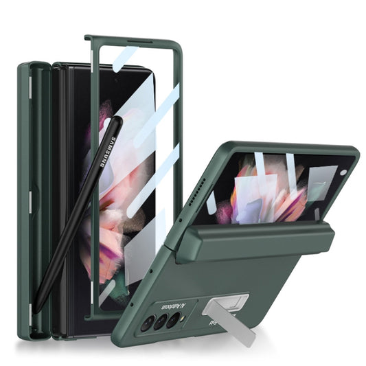 For Samsung Galaxy Z Fold3 5G GKK Integrated Magnetic Full Coverage Phone Flip Case with Pen Box(Dark Night Green) - Galaxy Phone Cases by GKK | Online Shopping UK | buy2fix