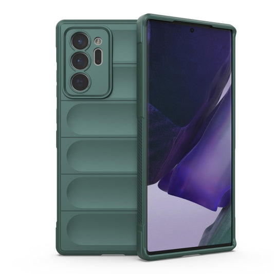 For Samsung Galaxy Note20 Ultra Magic Shield TPU + Flannel Phone Case(Dark Green) - Samsung Accessories by buy2fix | Online Shopping UK | buy2fix