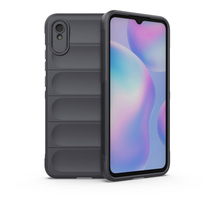 For Xiaomi Redmi 9A Magic Shield TPU + Flannel Phone Case(Dark Grey) - Xiaomi Cases by buy2fix | Online Shopping UK | buy2fix