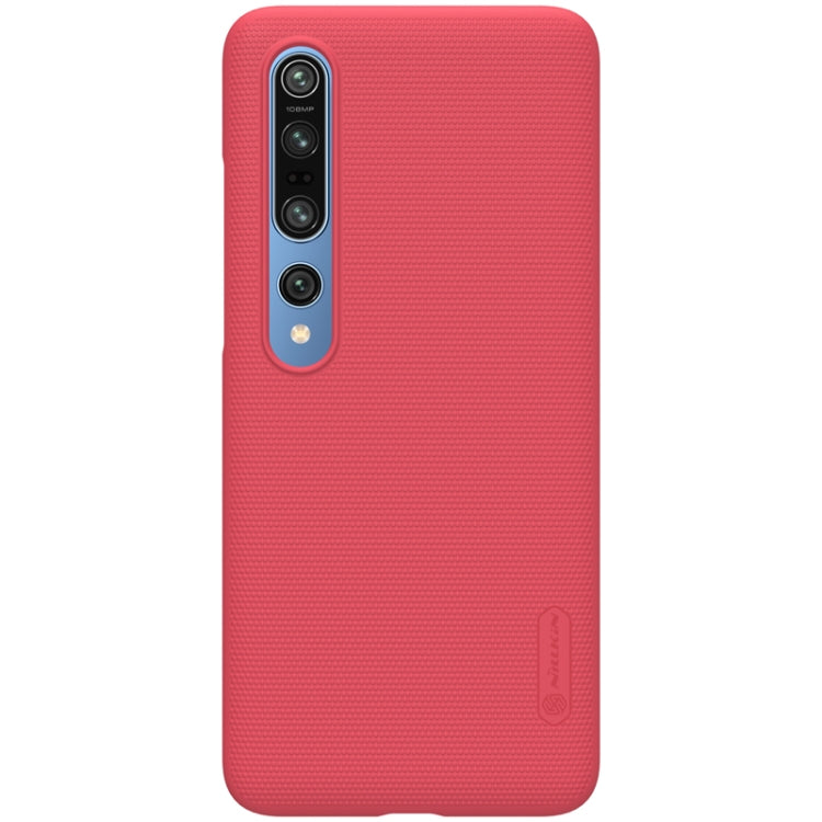 For Xiaomi Mi 10 5G / Mi 10 Pro 5G NILLKIN Frosted Concave-convex Texture PC Case(Red) - Xiaomi Cases by NILLKIN | Online Shopping UK | buy2fix