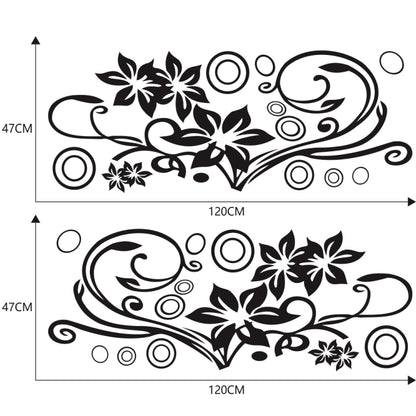 2 PCS/Set D-75 Flower Vine Pattern Car Modified Decorative Sticker(Black) - In Car by buy2fix | Online Shopping UK | buy2fix