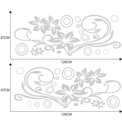 2 PCS/Set D-75 Flower Vine Pattern Car Modified Decorative Sticker(Light Grey) - In Car by buy2fix | Online Shopping UK | buy2fix