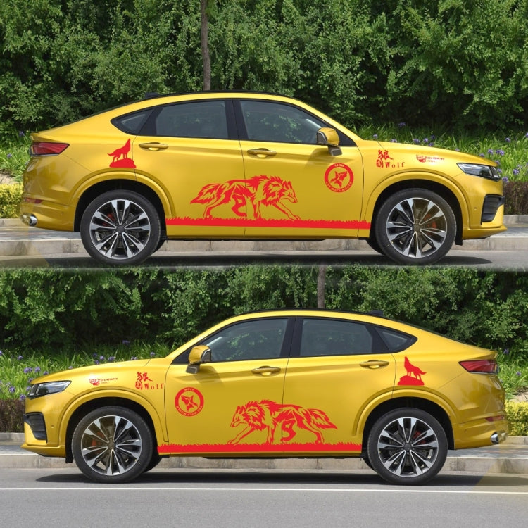 2 PCS/Set D-180 Wolf Totem Pattern Car Modified Decorative Sticker(Red) - In Car by buy2fix | Online Shopping UK | buy2fix