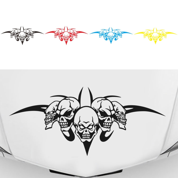 D-299 Skull Pattern Car Modified Hood Decorative Sticker(White) - In Car by buy2fix | Online Shopping UK | buy2fix