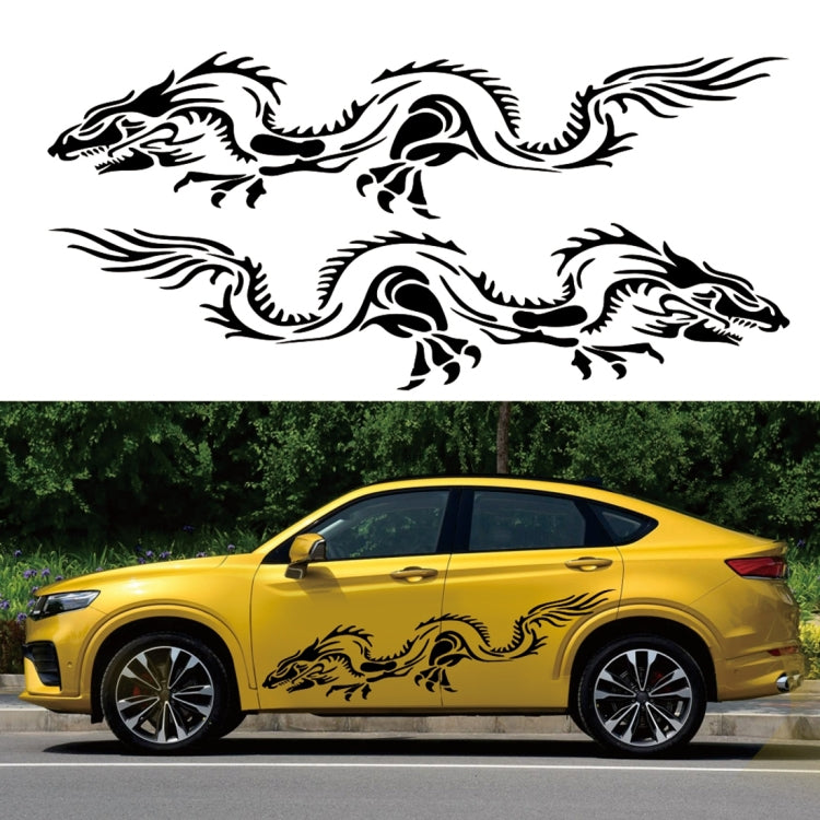 2 PCS/Set D-418 Dragon Totem Tribe Pattern Car Modified Decorative Sticker(Yellow) - In Car by buy2fix | Online Shopping UK | buy2fix