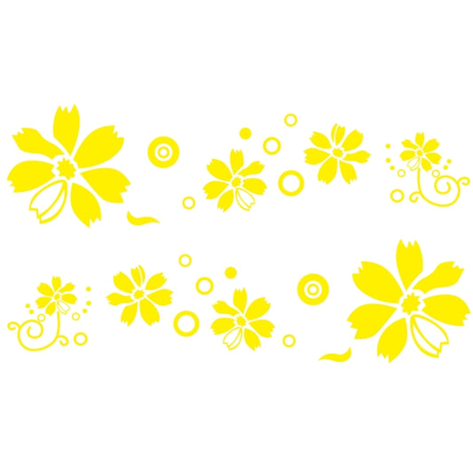 2 PCS/Set D-510 Flowers Pattern Car Modified Decorative Sticker(Yellow) - In Car by buy2fix | Online Shopping UK | buy2fix