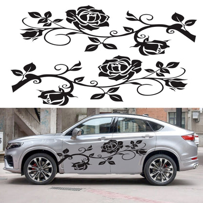 2 PCS/Set D-545 Rose Pattern Car Modified Decorative Sticker(Blue) - In Car by buy2fix | Online Shopping UK | buy2fix