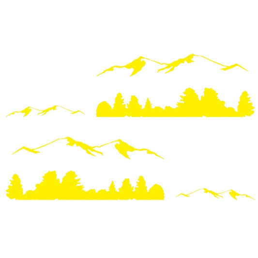 2 PCS/Set D-684 Mountain Totem Pattern Car Modified Decorative Sticker(Yellow) - In Car by buy2fix | Online Shopping UK | buy2fix