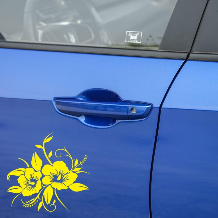 D-798 Flowers Bloom Pattern Car Modified Decorative Sticker(Yellow) - In Car by buy2fix | Online Shopping UK | buy2fix
