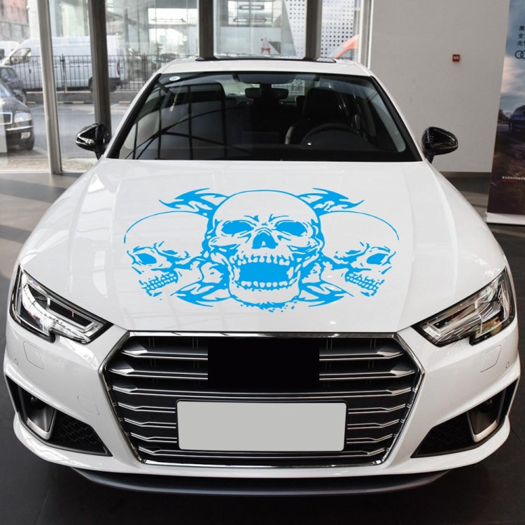 D-923 Three Skulls Pattern Car Modified Decorative Sticker(Blue) - In Car by buy2fix | Online Shopping UK | buy2fix