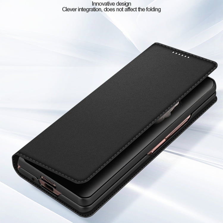 For Samsung Galaxy Z Fold4 Split Type Horizontal Flip Foldable Leather Phone Case(Plain Brown) - Galaxy Z Fold4 5G Cases by buy2fix | Online Shopping UK | buy2fix
