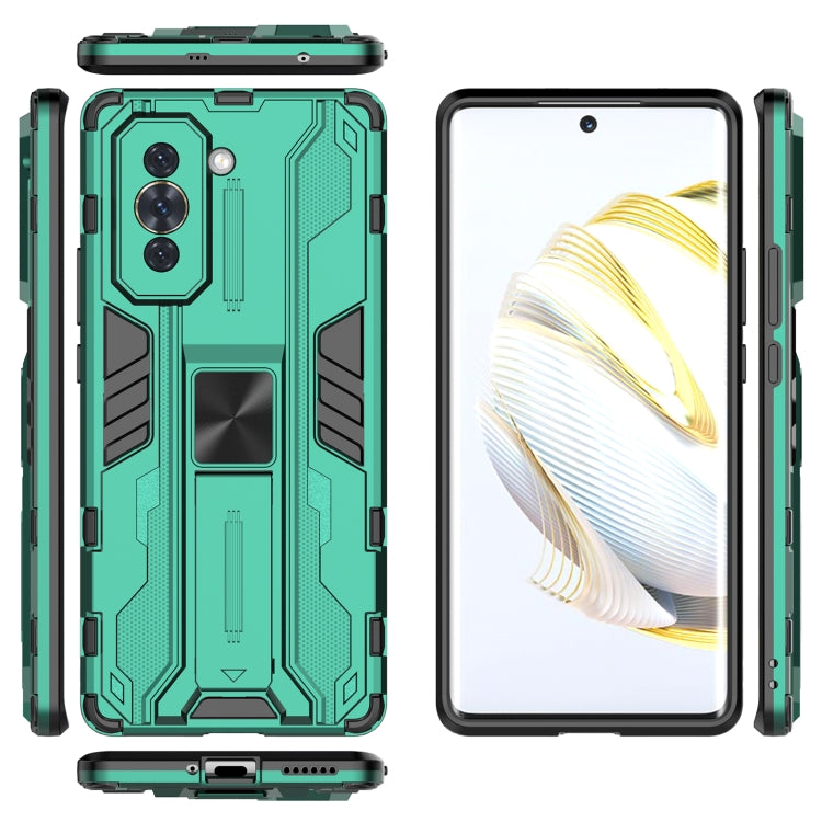 For Huawei Nova 10 4G Supersonic PC + TPU Shock-proof Protective Phone Case with Holder(Green) - Huawei Cases by buy2fix | Online Shopping UK | buy2fix