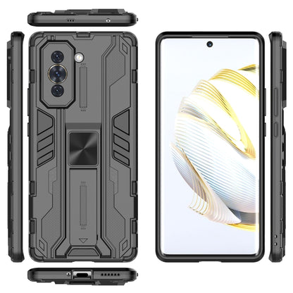 For Huawei Nova 10 4G Supersonic PC + TPU Shock-proof Protective Phone Case with Holder(Black) - Huawei Cases by buy2fix | Online Shopping UK | buy2fix