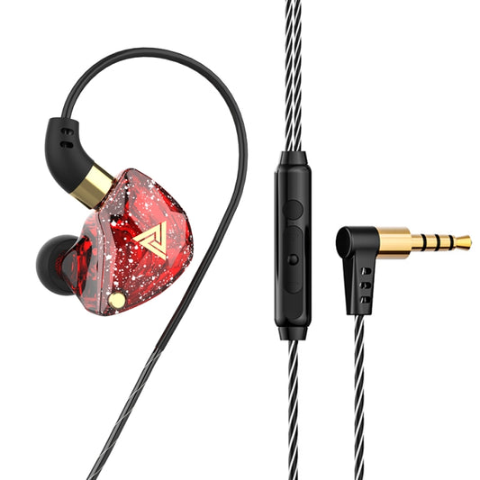 QKZ SK8 3.5mm Sports In-ear Dynamic HIFI Monitor Earphone with Mic(Red) - In Ear Wired Earphone by QKZ | Online Shopping UK | buy2fix