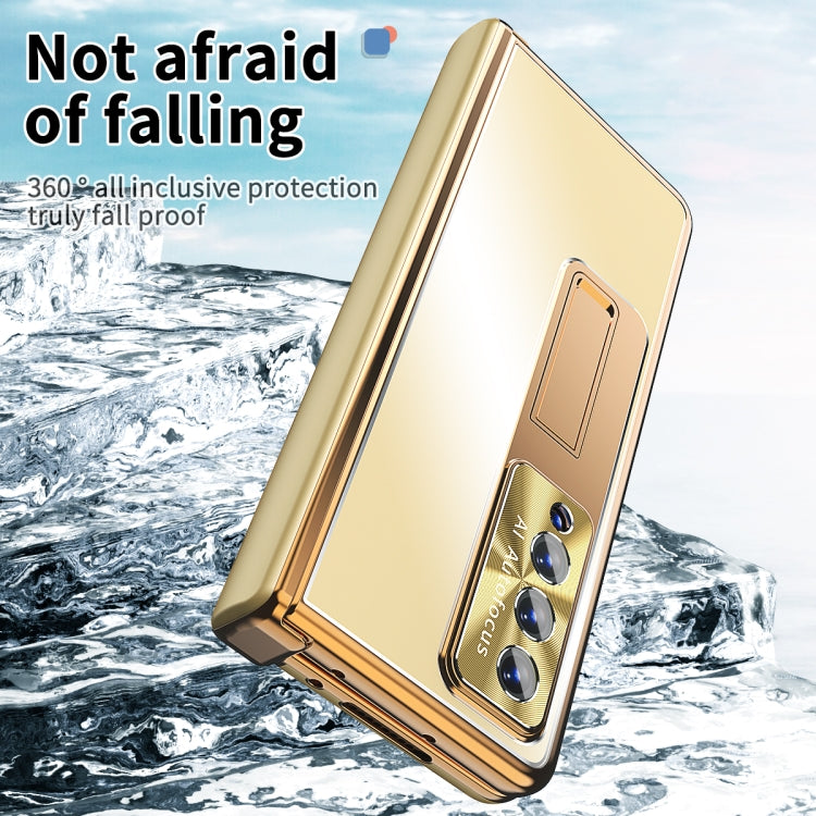 For Samsung Galaxy Z Fold4 Aluminum Alloy Double Hinge Shockproof Phone Protective Case(Champagne Gold) - Galaxy Z Fold4 5G Cases by buy2fix | Online Shopping UK | buy2fix
