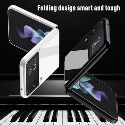 For Samsung Galaxy Z Flip4 Bright Piano Paint Protective Phone Case(White) - Samsung Accessories by buy2fix | Online Shopping UK | buy2fix