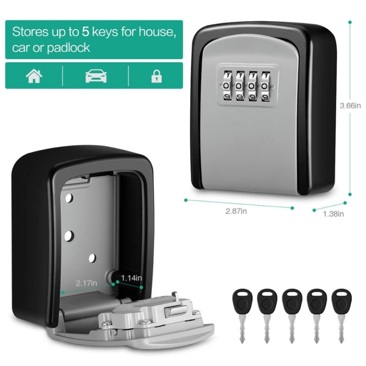 G9 4-digit Password Aluminum Alloy Key Storage Box(Black) - Security by buy2fix | Online Shopping UK | buy2fix