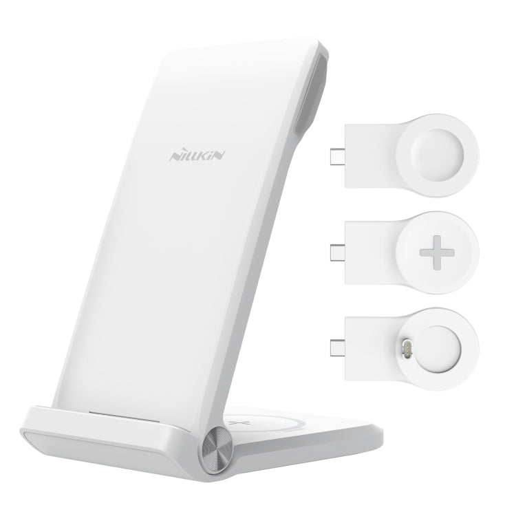 NILLKIN NKT12 3-in-1 Wireless Charger with Samsung Watch Charger, Plug Type:US Plug(White) - Apple Accessories by NILLKIN | Online Shopping UK | buy2fix