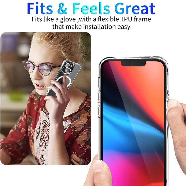 For iPhone 14 Plus Magsafe Magnetic Four Corner Airbags Phone Case (Transparent) - iPhone 14 Plus Cases by buy2fix | Online Shopping UK | buy2fix