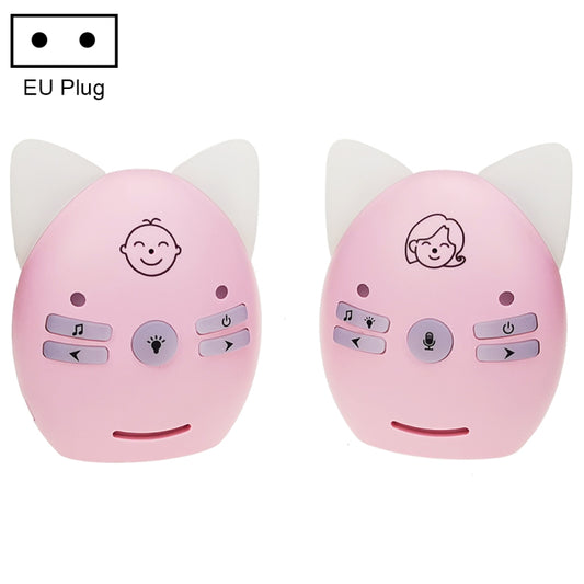 V30 Wireless Audio Baby Monitor Support Voice Monitoring + Intercom + Night Light without Battery, Plug Type:EU Plug(Pink) - Security by buy2fix | Online Shopping UK | buy2fix