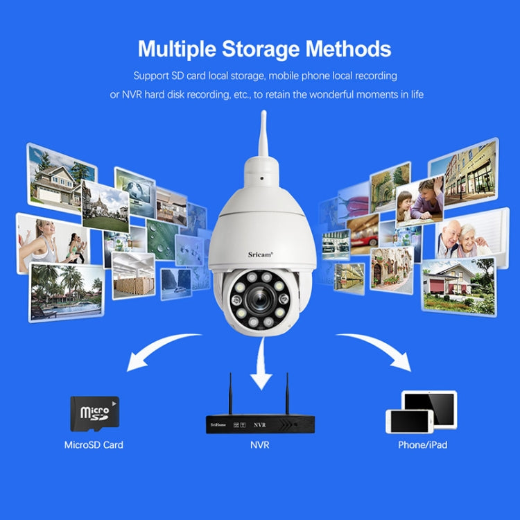 Sricam SP008C 5MP 10X Zoom IP66 Waterproof CCTV WiFi IP Camera Monitor, Plug Type:UK Plug(White) - Security by Sricam | Online Shopping UK | buy2fix