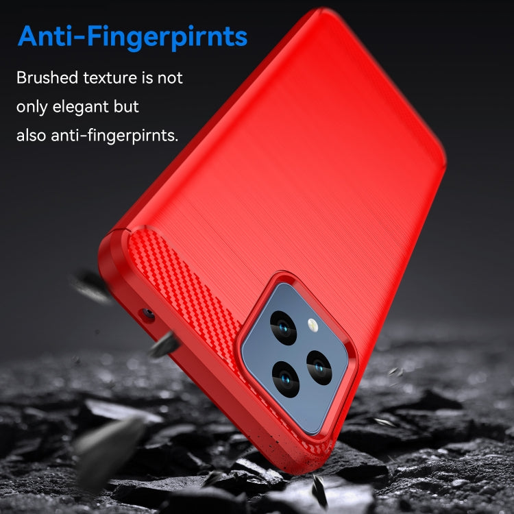 For T-Mobile REVVL 6 5G Brushed Texture Carbon Fiber TPU Phone Case (Red) - More Brand by buy2fix | Online Shopping UK | buy2fix