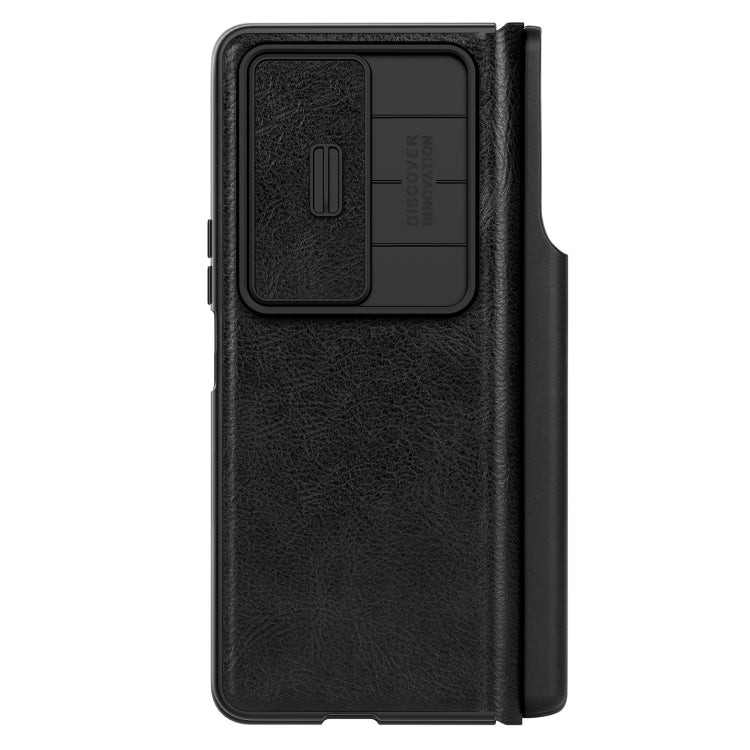 For Samsung Galaxy Z Fold4 5G NILLKIN QIN Series Pro Sliding Camera Cover Design Leather Phone Case(Black) - Galaxy Z Fold4 5G Cases by NILLKIN | Online Shopping UK | buy2fix