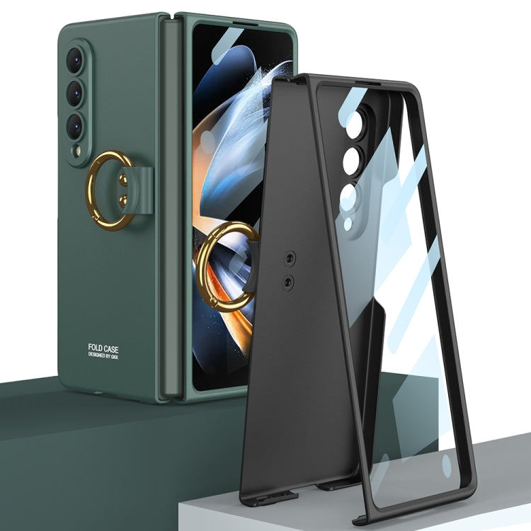 For Samsung Galaxy Z Fold4 GKK Ultra-thin PC Full Coverage Phone Case with Ring Holder(Dark Green) - Galaxy Z Fold4 5G Cases by GKK | Online Shopping UK | buy2fix