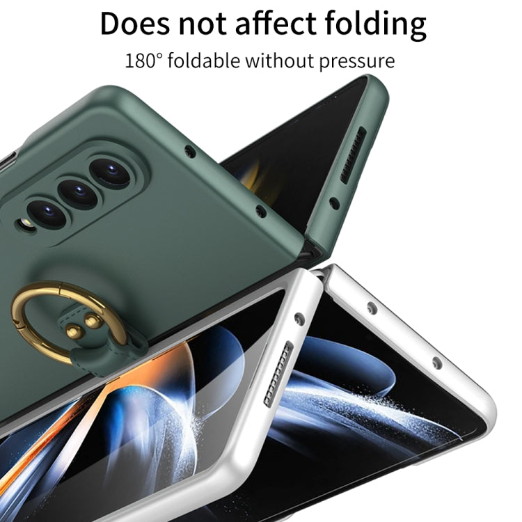 For Samsung Galaxy Z Fold4 GKK Ultra-thin PC Full Coverage Phone Case with Ring Holder(Silver) - Galaxy Z Fold4 5G Cases by GKK | Online Shopping UK | buy2fix
