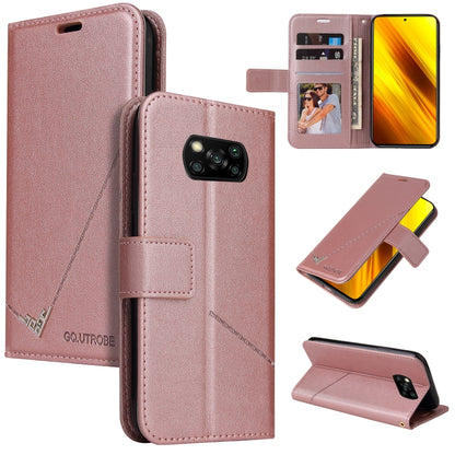 For Xiaomi Poco X3 NFC GQUTROBE Right Angle Leather Phone Case(Rose Gold) - Xiaomi Cases by GQUTROBE | Online Shopping UK | buy2fix