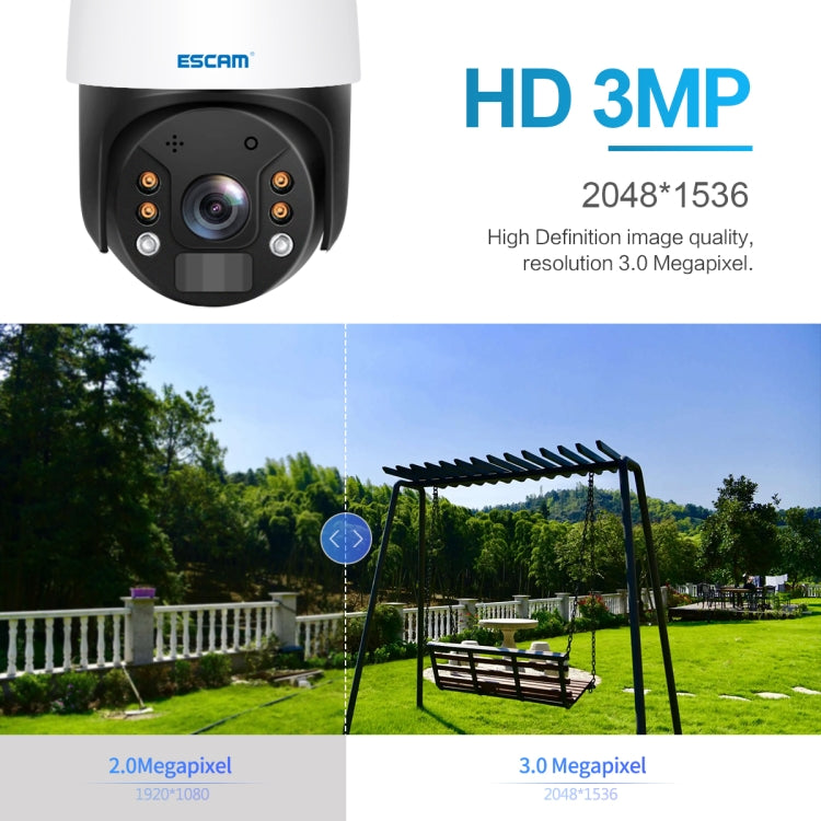 ESCAM QF724 3MP 24h Recording Cloud Storage PT 4G PIR Alarm IP Camera with Solar Panel, US Signal Bands - Security by ESCAM | Online Shopping UK | buy2fix