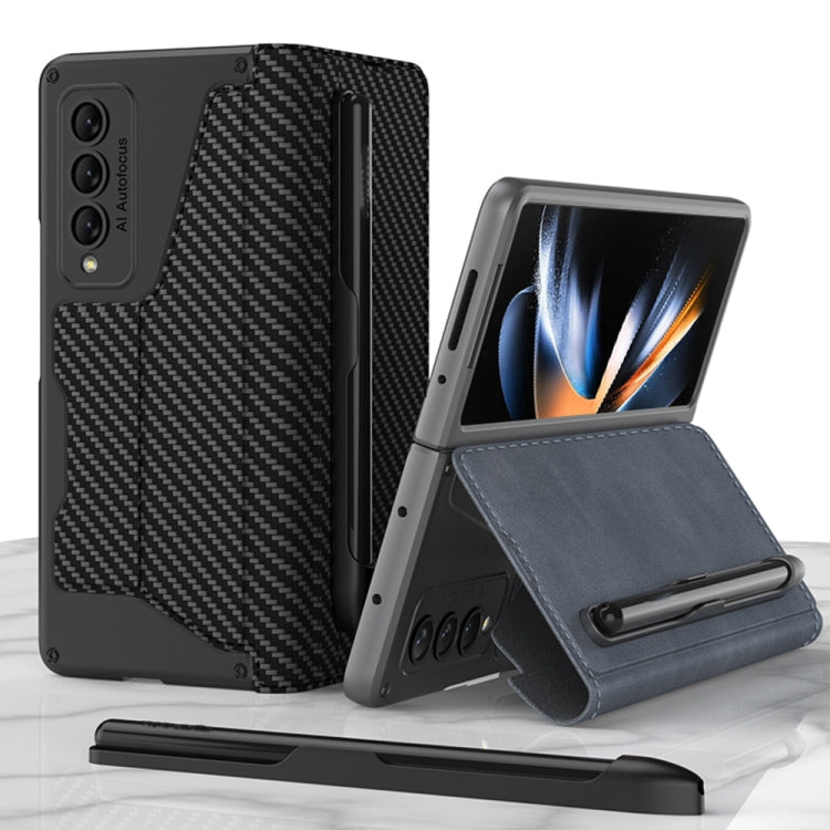 For Samsung Galaxy Z Fold4 GKK Armor Flip Leather Phone Case with Pen Slots(Black) - Galaxy Z Fold4 5G Cases by GKK | Online Shopping UK | buy2fix