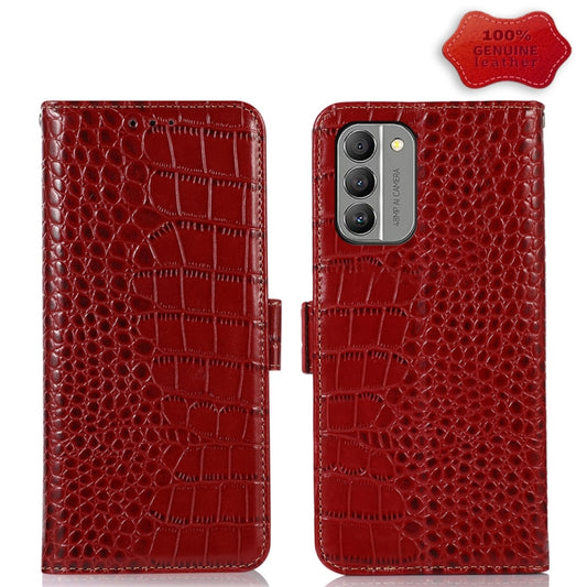 For Nokia G400 Crocodile Top Layer Cowhide Leather Phone Case(Red) - Nokia Cases by buy2fix | Online Shopping UK | buy2fix