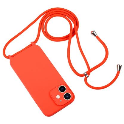 For iPhone 12 Crossbody Lanyard Liquid Silicone Case(Orange) - iPhone 12 / 12 Pro Cases by buy2fix | Online Shopping UK | buy2fix